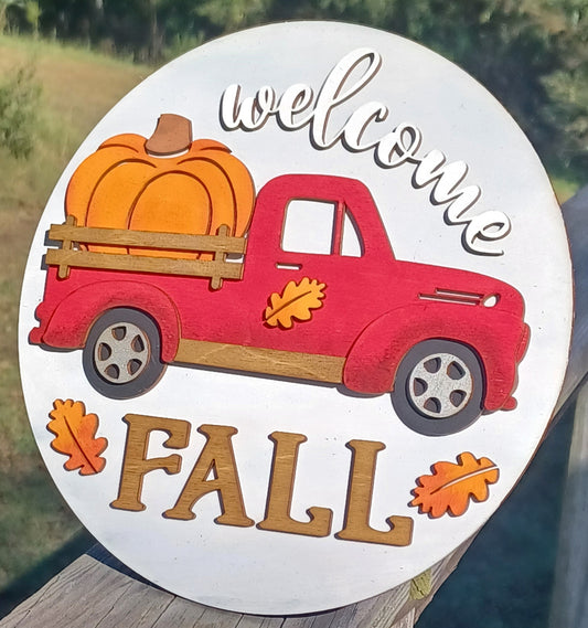 Door Hanger, Fall Truck